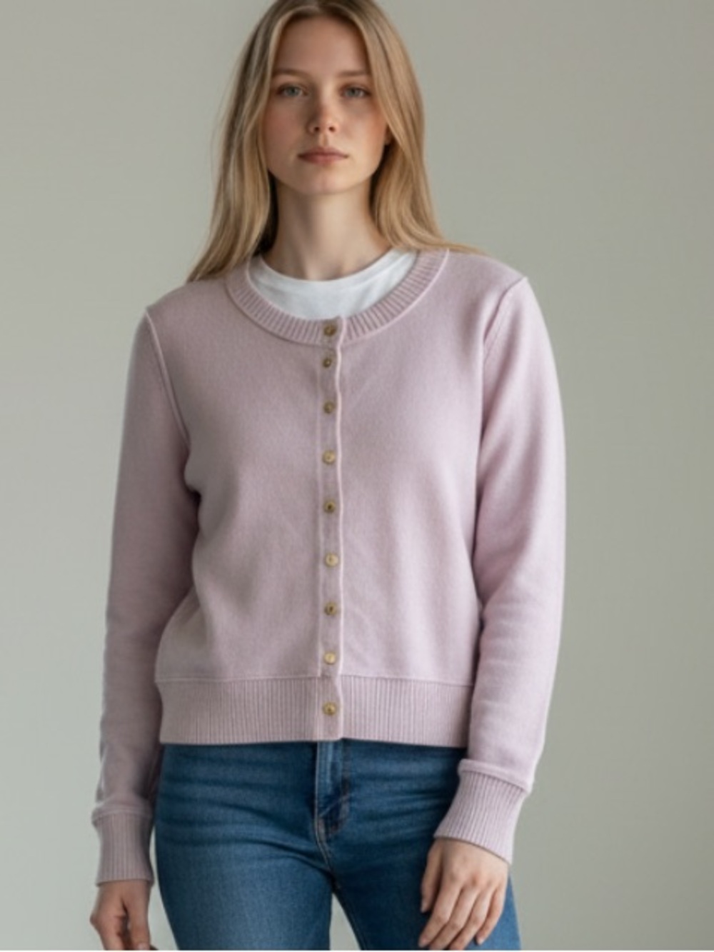Free People Pale Pink 90% Cashmere Cardigan